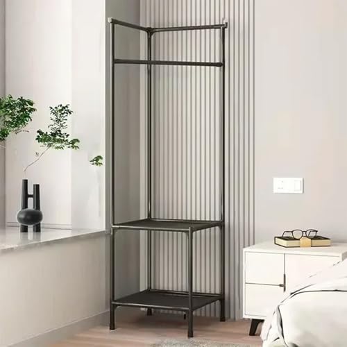 Étagère à chaussures multifonction et dressing d'angle en métal pour rangement buanderie