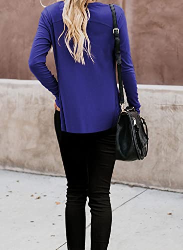 Naggoo Women Fall Soft Drape Open Front Cardigans Loose Casual Lightweight Long Sleeve Cardigans (S, Royal Blue) #TOP3