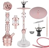  Camo Lite Shisha Set Aluminium Alu Rosegold Hookah Wasserpfeife Steinkopfset Acryl Molassefänger 18/8 Schliff Base Close Chamber System Silikonschlauch Mundstück
