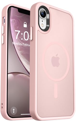 Image of MOCCA Magnetic Shockproof for iPhone XR Case,Pink | 10ft Drop Tested | Compatible with MagSafe | Anti-Slip Matte Finish | Raised Camera & Screen Lip | Ultra-Slim Design