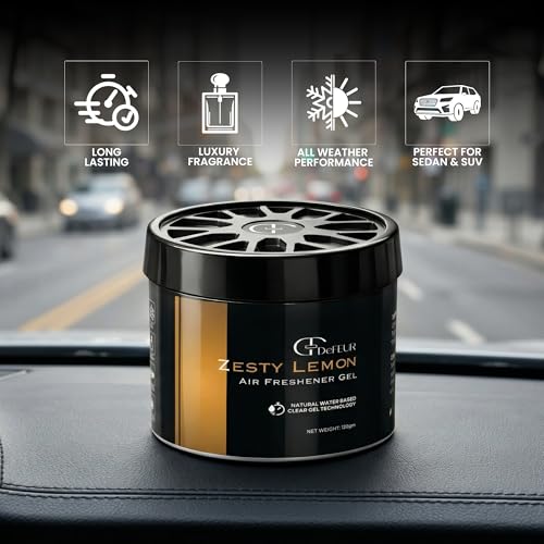 Image of Zesty Lemon Perfume - Gel Car Air Freshener (120) | Gel Lasts up to 45 days | Car Accessories
