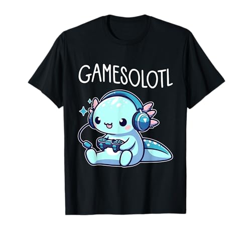Gamesolotl Axolotl Gamer Anime Video Game Kawaii Boys Girls T-Shirt
