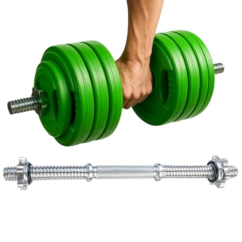 MuscleForge Kurzhantelstange 45 cm - Sternverschluss, extra Scheibenplatz, 25-mm-kompatibel, gerändelter Stahlgriff – Extra Lang Kurzhantelstange für Krafttraining Home Gym MuscleForge Kurzhantelstange 45 cm - Sternverschluss, extra Scheibenplatz, 25-mm-kompatibel, gerändelter Stahlgriff – Extra Lang Kurzhantelstange für Krafttraining Home Gym