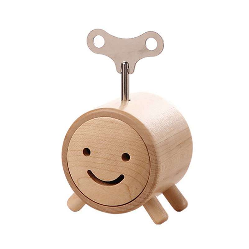 SOFTALK Wooden Music Box 18-Note Wind-up Musical Boxs Gifts for Christmas,Birthday Valentine's Day (Cylindrical Shape, Tune; Spirited Away)