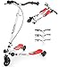 Swing Trottinettes Enfant 3 Roues, Réglable en Hauteur, Pliable Trottinette Duo Enfant, Double Plateforme, Swing Scooter Kick Wiggle Scooter pour Filles et Garçons Plus de 4 Ans (Rouge 1)