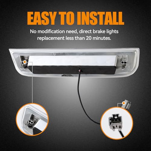 Image of Third 3rd Brake Light LED for 2014-2018 Chevy Silverado /GMC Sierra 1500 2500HD 3500HD, High Mount Rear Brake Lights Assembly, Waterproof Center Cab Cargo Lamp Stop Light (Chrome)