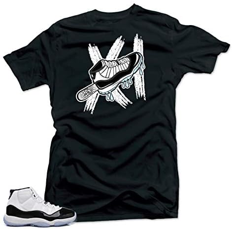 SNELOS Shirt to Match Jordan (Jordan 11 Concord Bull XI Shirt (Black), XL)