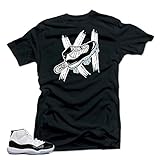 SNELOS Shirt to Match Jordan (Jordan 11 Concord Bull XI Shirt (Black), XL)