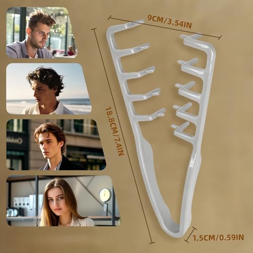 Peine de dientes anchos 4 piezas para texturizar cabello miniatura 7