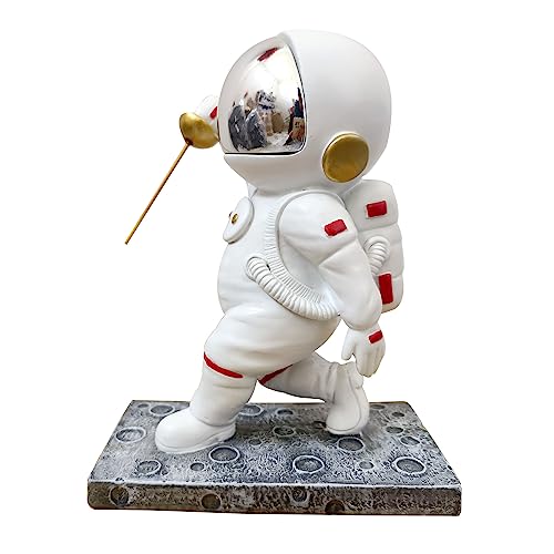Escrime statue d'astronaute LEONARK en résine dorée - 3