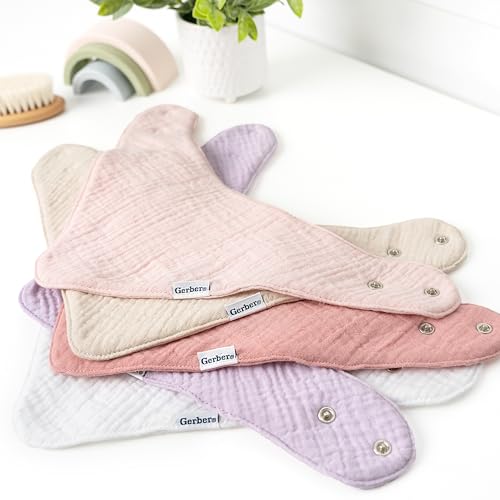 Image of Gerber Baby Boys & Girls Muslin Bandana Bibs