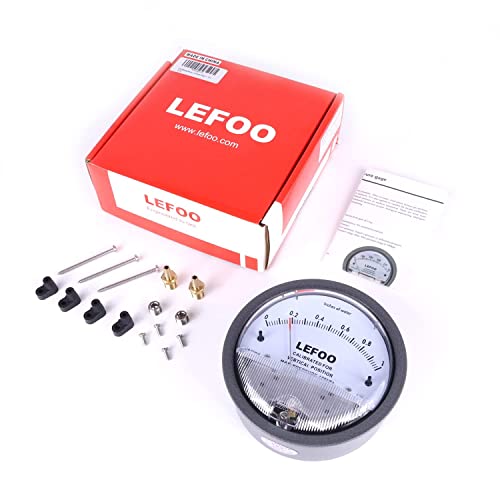 Lefoo Lfb Differential Pressure Gauge Hvac Pressure Gauge Digital Differential Pressure Gauge High Precision Air Pressure Meter Barometer 0-1”W.c #TOP1