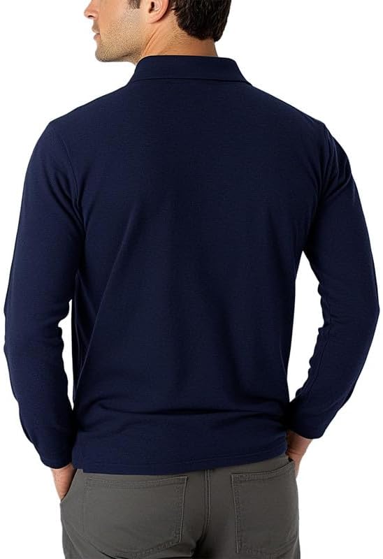 Men's 3-Pack Long Sleeve Polo Shirts – Moisture Wicking Golf Shirts for Work, Casual Workout - Image 4