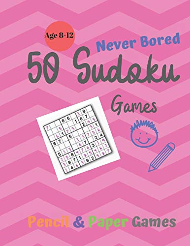 50 Sudoku Games: Games for Kids Age 8-12::NEVER BORED Paper & Pencil Games -- Kids Activity Book, Blue | Find the Words | Fun Activities for Family Time -- English