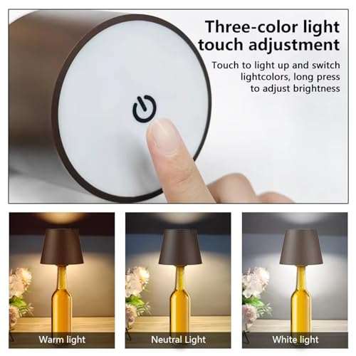 BGFIVKAD 1 lámpara de escritorio LED táctil de tres colores con carga USB regulable(White) - imagen 4