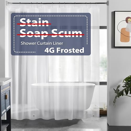 LOVTEX Frosted Shower Curtain Liner - 72" x 72" Shower Liner Lightweight Bathroom Shower Curtain (4G Frosted, 1PC)