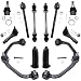 Detroit Axle - 12pc Front Upper Control Arms, Lower Ball Joints, Sway Bars, Inner Outer Tie Rods w/Rack Boots Kit for Ford Ranger - [Mazda B2300] - B2500 - [B3000] - COIL SPRING SUS 1-Piece Design