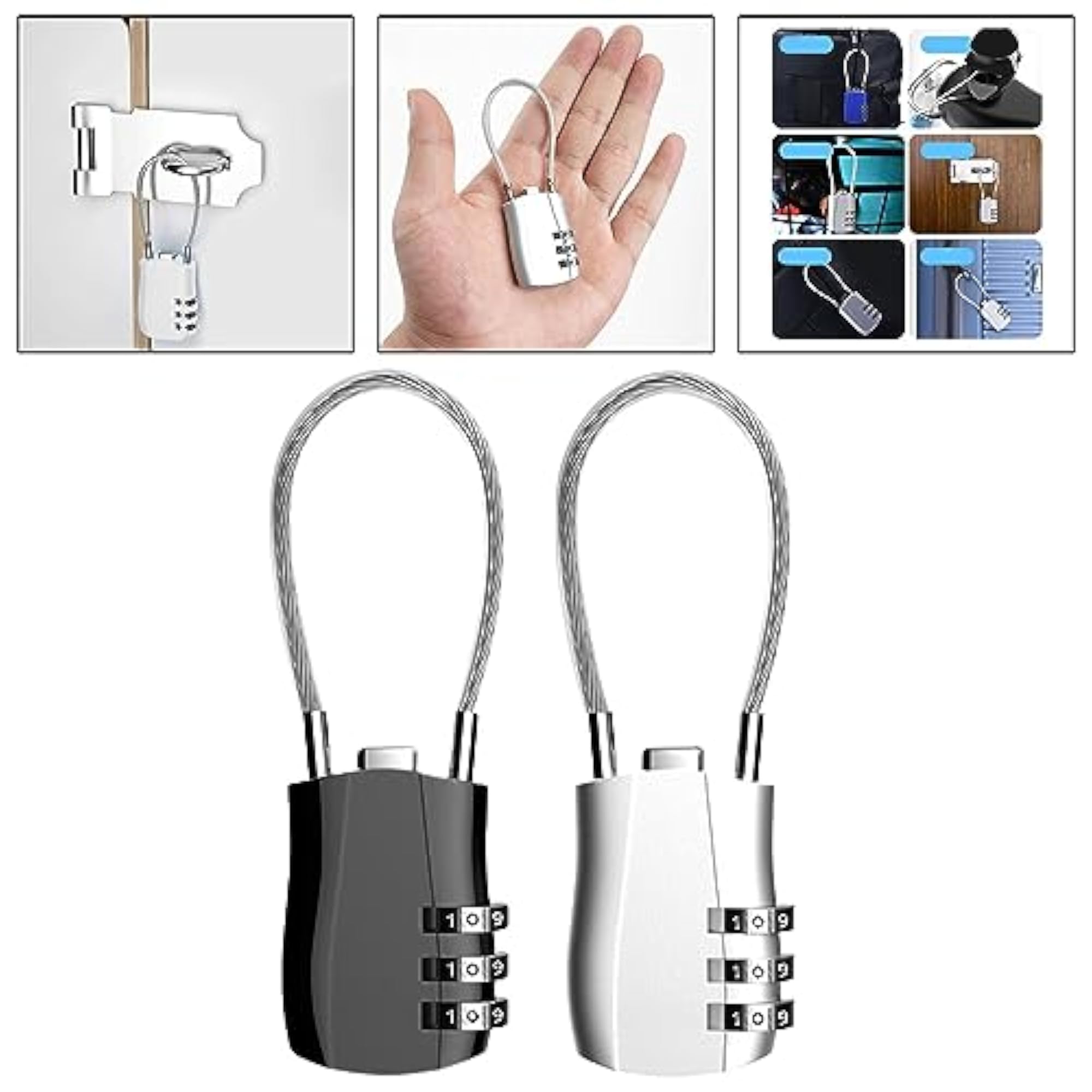 3 Digit Combination Lock for Cabinets, Bags, Luggage