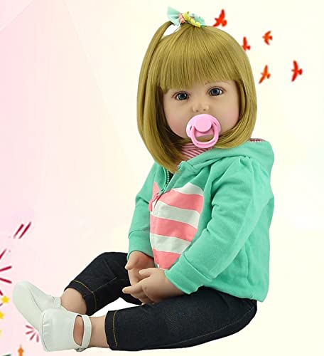 Pedolltree Lovely Handmade Soft Silicone Reborn Toddler Girl Dolls Golden Hair 24 Inch 60Cm Realistic Looking Newborn Vinyl Dolls Toddler Toy For Kid Xmas Gift #TOP6