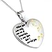 Rush Industries Heart Shaped Footprints Prayer Pendant with Gold Colored Footprints - Heart Necklace - 12 Step Gifts