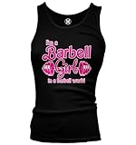 I'm A Barbell Girl in A Barbell World - Parody Juniors Tank Top (Black, Large)