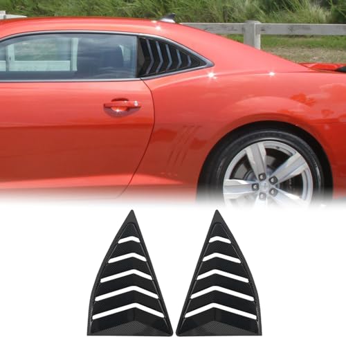 Image of Kurtz Rear Side Window Louvers for Chevy Camaro 2010 2011 2012 2013 2014 2015 Triangular Window Glass Blinds Air Vent Scoop Shades Cover Blinds Trim Sport Accessories ABS Carbon Fiber 2PCS