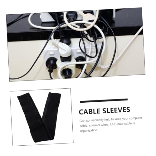 Funda organizadora de cables de neopreno para escritorio de computadora, protectora de cables, negra miniatura 2