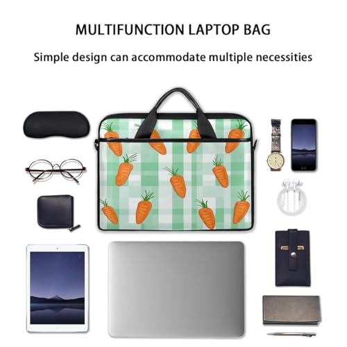 Bolso para portátil con patrón de cuadros verdes, 15 pulgadas miniatura 7