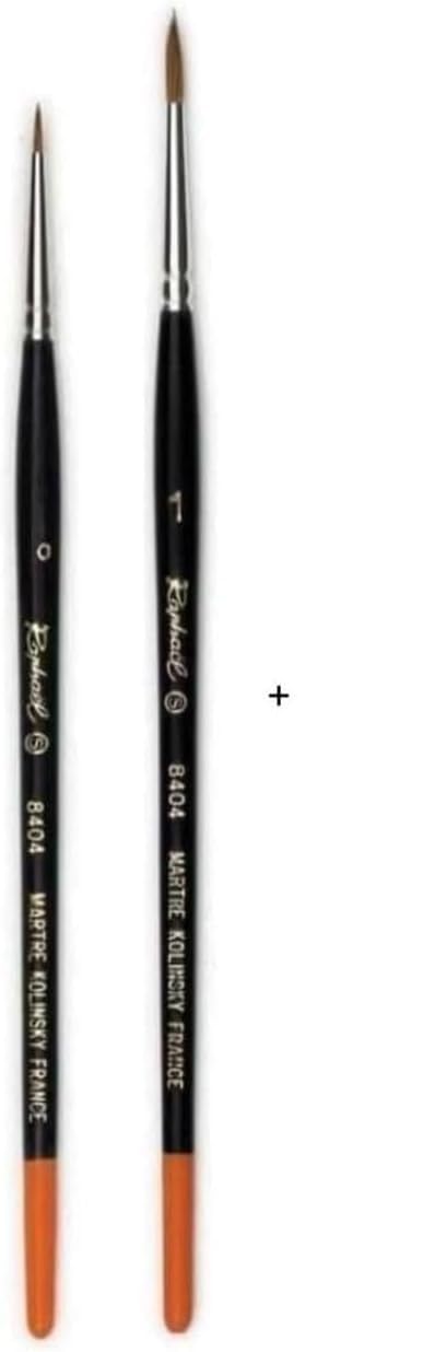 Pinceau Raphael Series 8404, kolinsky Rouge, Set 2 pcs, 0, 1 + 1 Pinceau