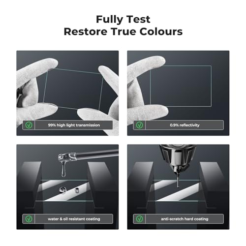 K&F CONCEPT Schutzfolie Displayschutz für Fujifilm X100VI、X100V、X-T4, 9H-Härte kratzfest Glas blasenfrei- 3 Stück