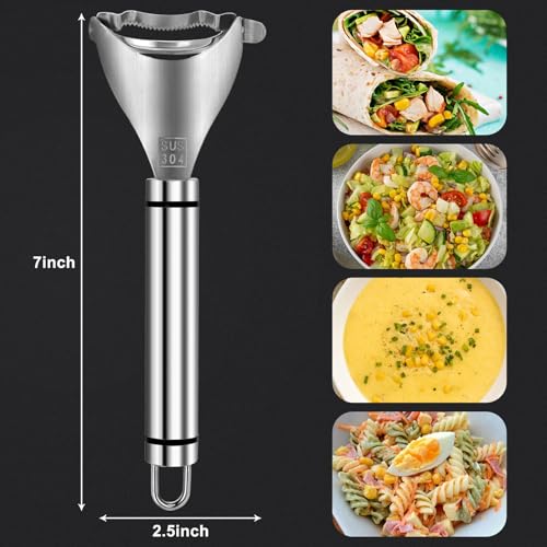 Image of Corn Peeler, Corn Peeler for Corn Cob, Corn Cob Peeler 304 Stainless Steel Corn Cob Peeler Corn Cob Stripping Tool Quick Corn Kernel Stripping Tool Kichen Gadget