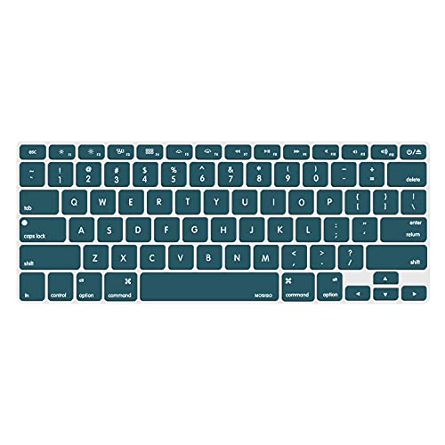 MOSISO Silicone Keyboard Cover Compatible with MacBook Air 13 inch A1466 A1369 2010-2017&Compatible with MacBook Pro 13/15 inch (with/Without Retina Display, 2015 or Older Version), Deep Teal