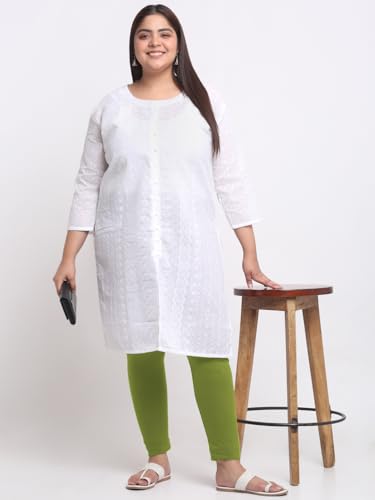 Image of Soft Cotton Ankle Lenght Solid Regular and Plus 35 Colours Leggings for Womens and Girls (Sizes :- M to 6XL)