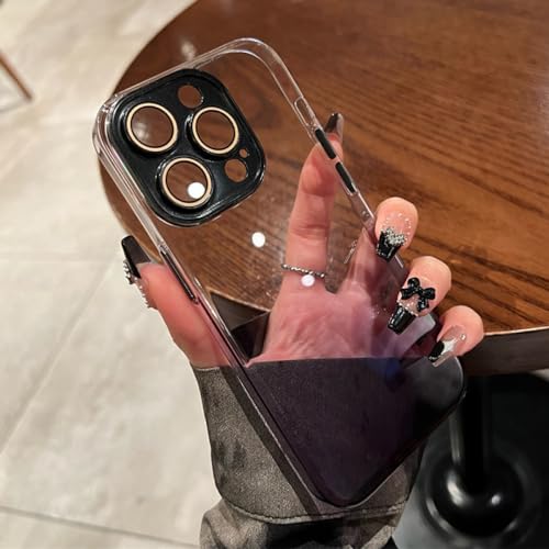 Coque antichoc iPhone protégeant objectif appareil photo dos transparent noir