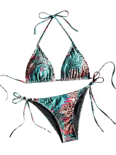 Maillot de bain imprimé léopard deux pièces idéal pour vos journées à la plage