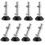 👍 【Einstellbares Design】 Die Stellschraube m8 haben eine dicke Kunststoffbasis und höhenverstellbare Schrauben. Sie können die gewünschte Höhe einstellen. Es kann auch Ihre Möbel von nassen Böden fernhalten und die Möbel sauber und schön halten.