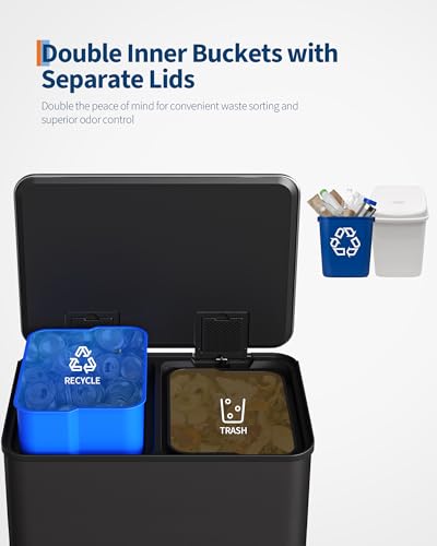 Caneca de basura rectangular de acero inoxidable 16 gal miniatura 4