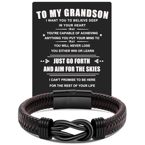 VGWON Grandson Birthday Gifts from Grandma Grandpa Mens Bracelet