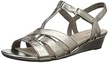  Clarks Abigail Daisy, Sandalias con Tira Vertical Mujer, Plateado (Metallic Multi Metallic Multi), 38 EU