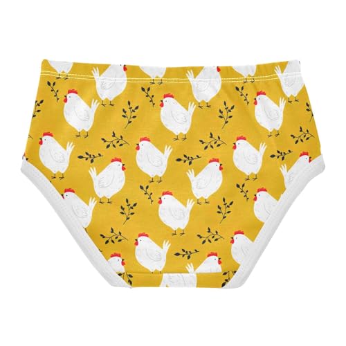 Joisal Cartoon Chickens Yellow Cute Panties Girl Toddler Underwear Floral Cotton Cartoon Kids Undies Briefs 2t2