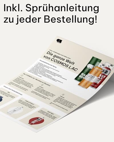 COSMOS LAC Sprühlack weiß, matt - Spraydosen Sprühfarbe DIY Lack Acryllack Spray Farbspray Sprühdose Lackspray Farbe für Kunststoff, Metall, uvm. (RAL 9010 - reinweiß matt)