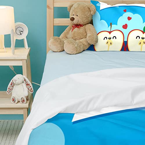 Housse de couette chaude motif pommes ensemble de lit confortable 3 pièces
