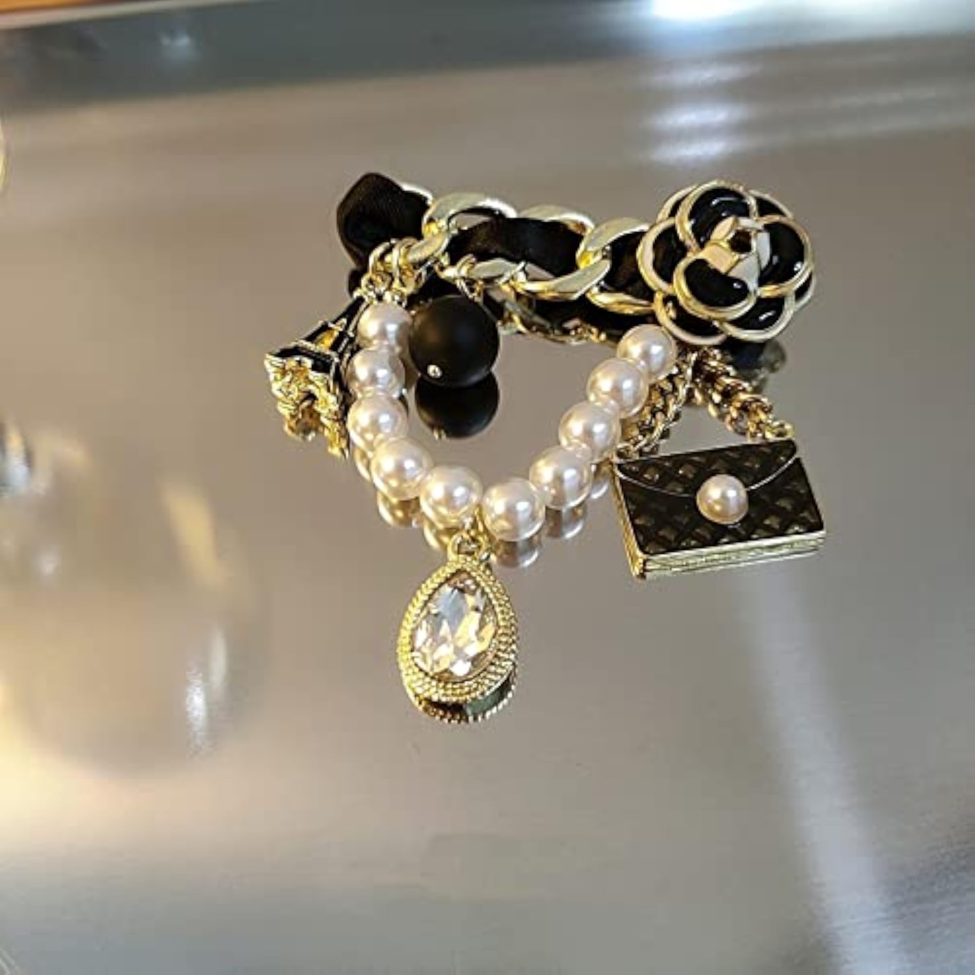 Vintage Eiffel Tower Pearl Brooch for Weddings and Banquets