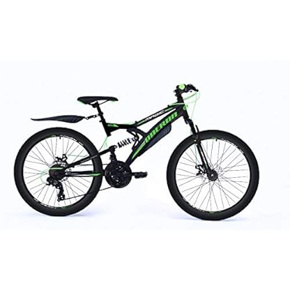 20 Zoll Kinder Jungen Mädchen Jungenfahrrad Fahrrad Kinderfahrrad Mountainbike MTB Rad Bike Vollfederung Fully 6 Shimano Gang Scheibenbremse Mechanisch Oberon Schwarz Grün