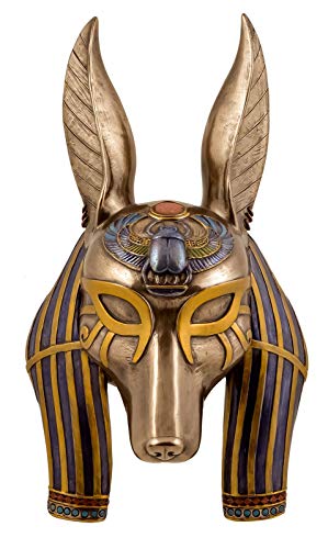 Máscara veronesa Dios egipcio Anubis 29 cm Decoración de pared Egipto Faraón figura bronce