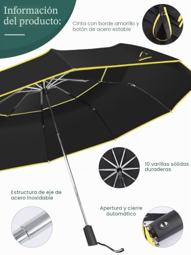 Paraguas de golf extra grande Kalolary automático y plegable con doble toldo 3