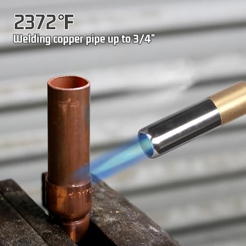 Image of High Intensity Propane Torch Head with 5FT Hose, Torch Head Kit | Trigger Start Gas Torch for Propane, MAPP Gas Tank, MAPP Gas Torch for Ignition, Cooking, Brazing, Not Included Gas Tank