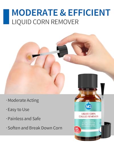 MQ Professional Corn & Callus Remover Liquid for Feet & Toes – Fast Acting for Corn Removal, Hard Skin & Dead Skin – Includes 15ML Solution + 15 Cushions + 10 Swabs – Effective Foot Care Solution - Thumbnail 3