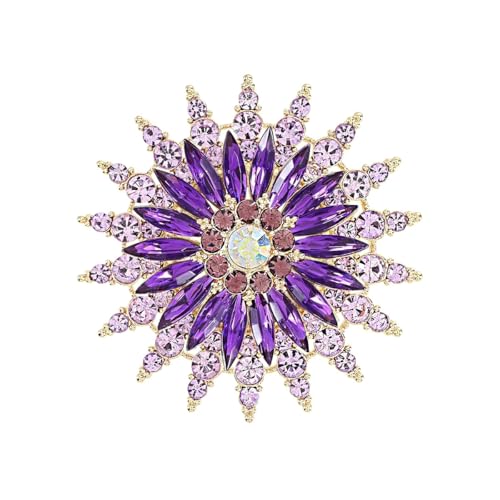 Image of Rhinestone Crystal Sunflower Brooch Pin Elegant Wreath Brooch Clothing Hat Bag Skirt Accessories for Women