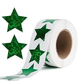Dalababa 500 Pcs Star Stickers, 2.5cm Self Adhesive Sparkly Motivational Reward Stickers for Children Teacher Party - Green